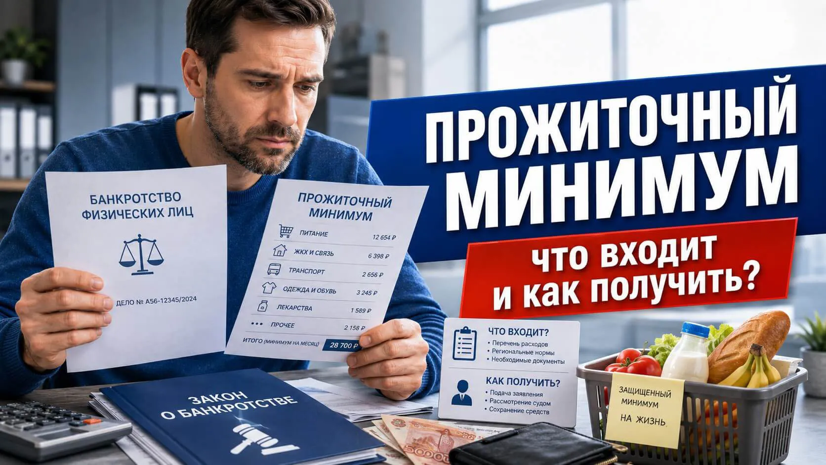 Банкротство и прожиточный минимум — какие средства сохраняются по закону